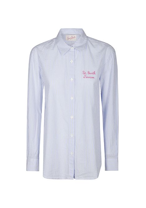 Camicia MC2 Saint Barth Brigitte donna BRIGITTEEMBRY04331H Blu carrè snoopy righe logo MC2 SAINT BARTH | Camicie | BRIGITTEEMBRY04331H31